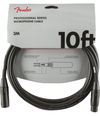 Fender Fender Professional Series Microphone Cable, Black - 10 Foot