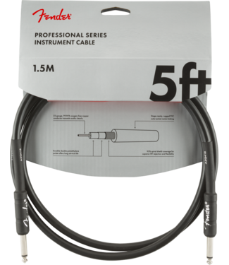 Fender Fender Professional Series Instrument Cable, Straight/Straight, Black - 5 Foot