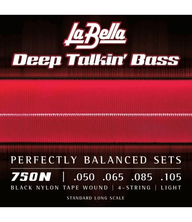 LaBella LaBella 750N Black Nylon Tape Wound - Light 50-105