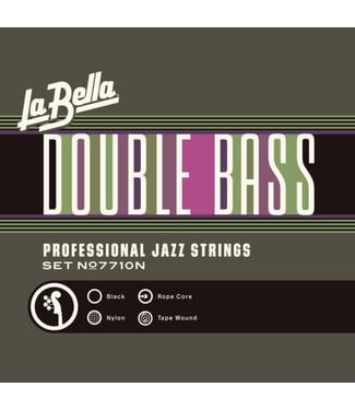 LaBella LaBella 7710N Double Bass String Set, Black Nylon Tape Wound