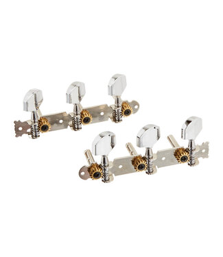 Ping Ping 3+3 Plate Style Machine Tuners, Chrome Buttons