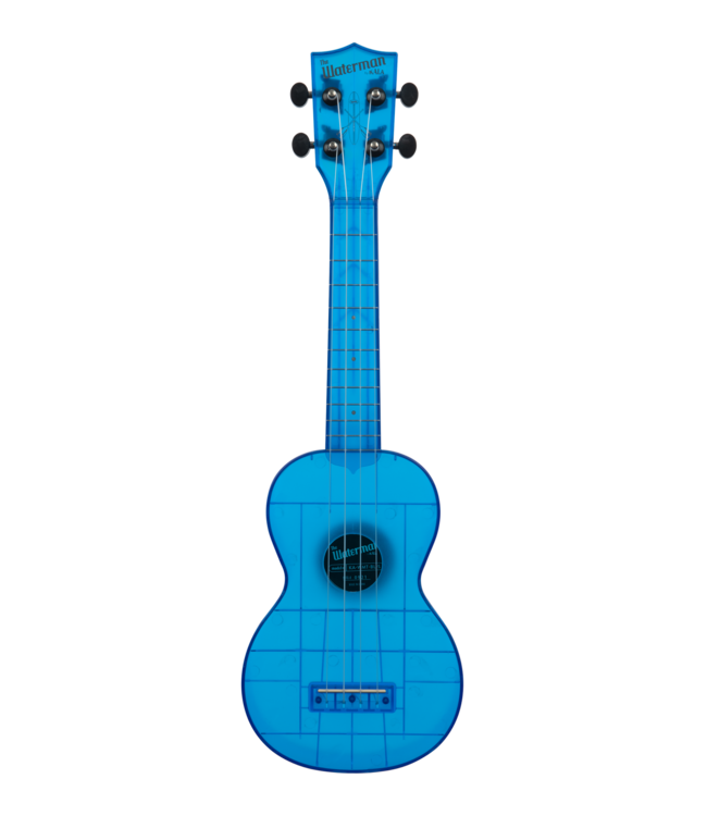 Kala KA-WMT-BL-S Waterman Soprano Ukulele, Transparent Cobalt Blue