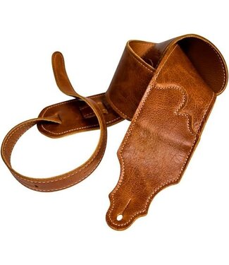 Franklin Franklin 3" Jackson Hole Distressed Leather Guitar Strap, Cognac