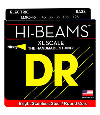 DR DR LMR5-45 Hi-Beams Extra-Long 5-String Bass Set, 45-125