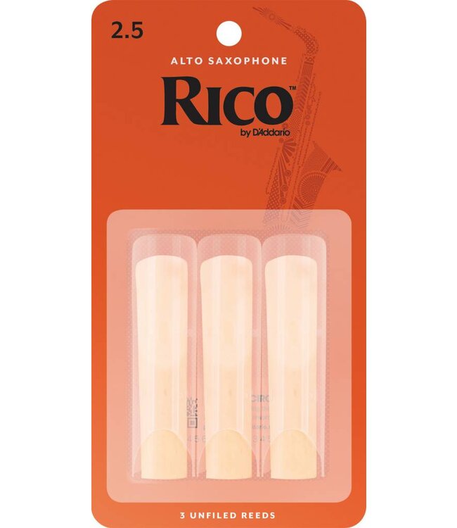 Rico Rico by D'Addario Alto Sax Reeds - Strength 2.5, 3-pack