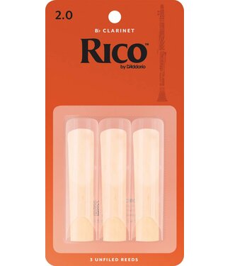 Rico Rico by D'Addario Bb Clarinet Reeds - Strength 2.0, 3-pack