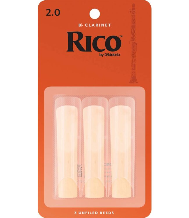 Rico Rico by D'Addario Bb Clarinet Reeds - Strength 2.0, 3-pack