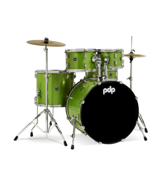 PDP PDP CenterStage Drum Kit with Cymbals and Hardware, Electric Green Sparkle