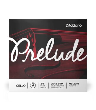 D'Addario Prelude Cello Single G String, 3/4 Scale, Medium Tension
