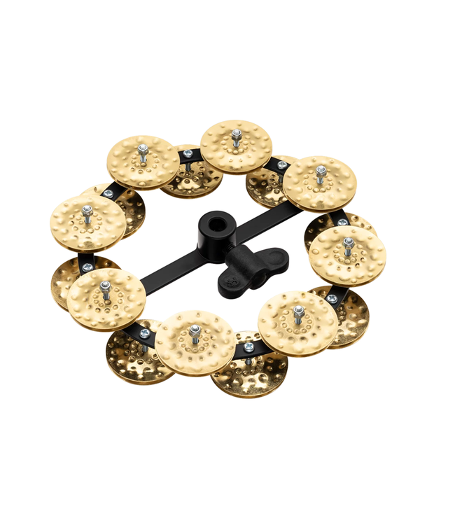 Meinl 5" Headliner Hihat Tambourine, Dual Row, Hammered Brass Jingles