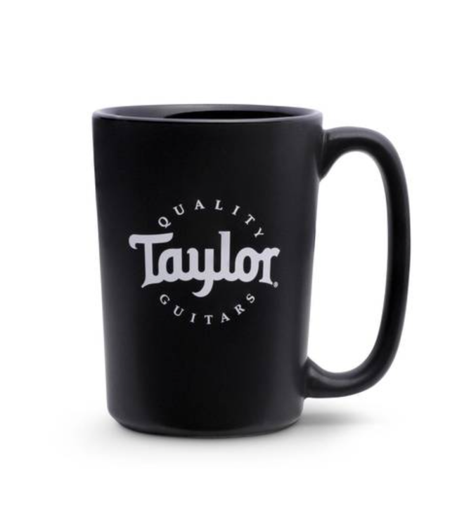 Taylor Rocca Coffee Mug, Black, White Logo, 12oz