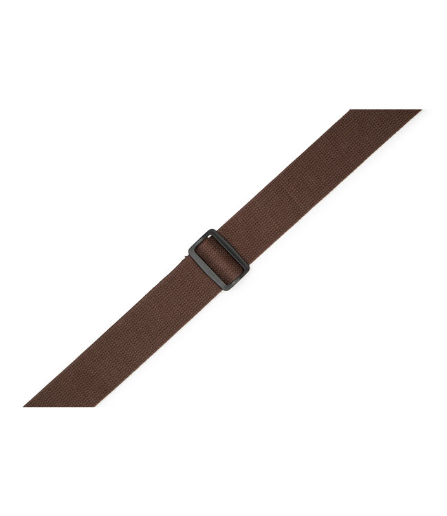 Levy's 2" Brown Cotton Pick Holder Strap with Extended Brown Suede Ends, Holds 4 Picks