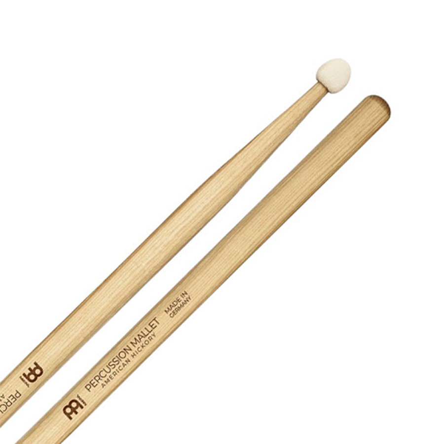 Meinl Percussion Mallet, Round felt tip, Light hickory, Pair Sims Music