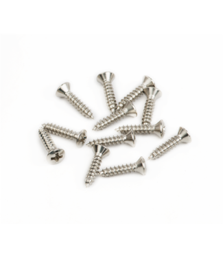 Fender Fender Pickguard/Vintage Bridge Cover Screws, Sheet Metal, 4 X 1/2", Oval Head (12)