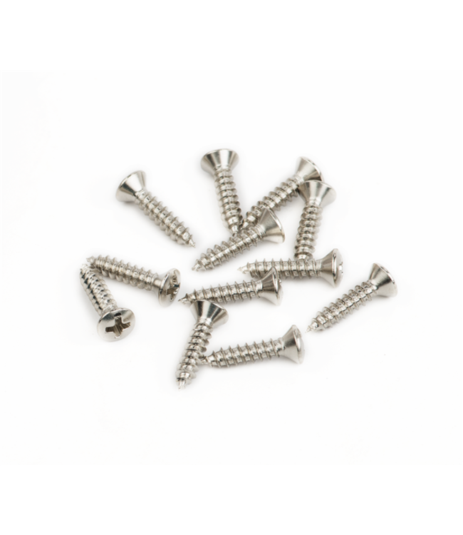 Fender Pickguard/Vintage Bridge Cover Screws, Sheet Metal, 4 X 1/2", Oval Head (12)