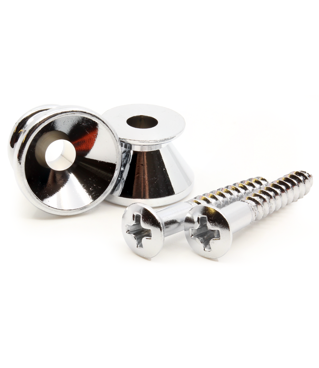 Gotoh Vintage Style Strap Buttons, Chrome