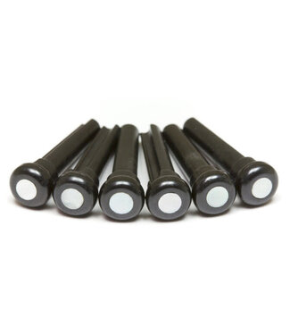 Graph Tech Graph Tech TUSQ Presentation Bridge Pins, 4mm Black / Mother-of-Pearl (6 Pcs)