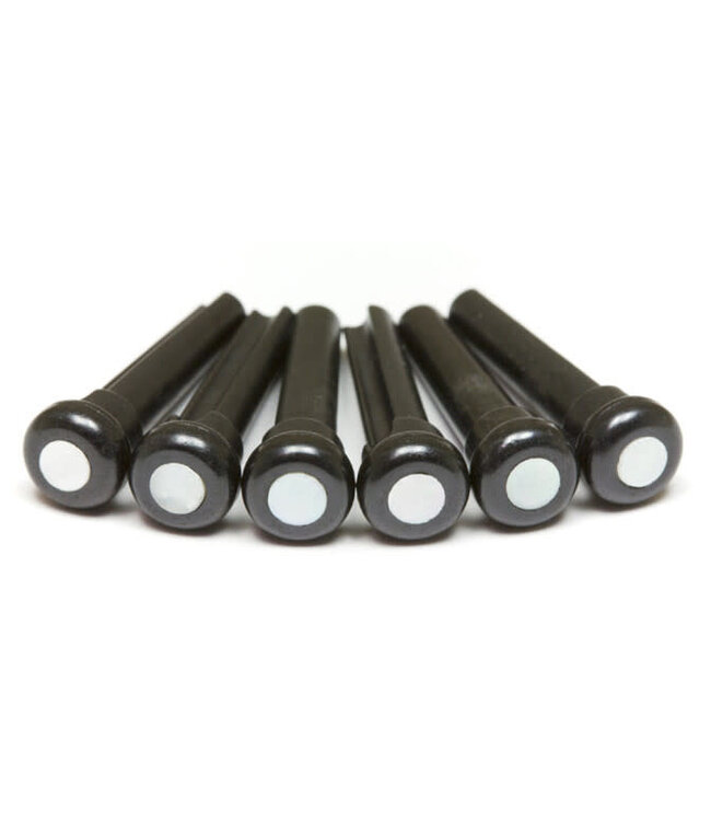 Graph Tech TUSQ Presentation Bridge Pins, 4mm Black / Mother-of-Pearl (6 Pcs)