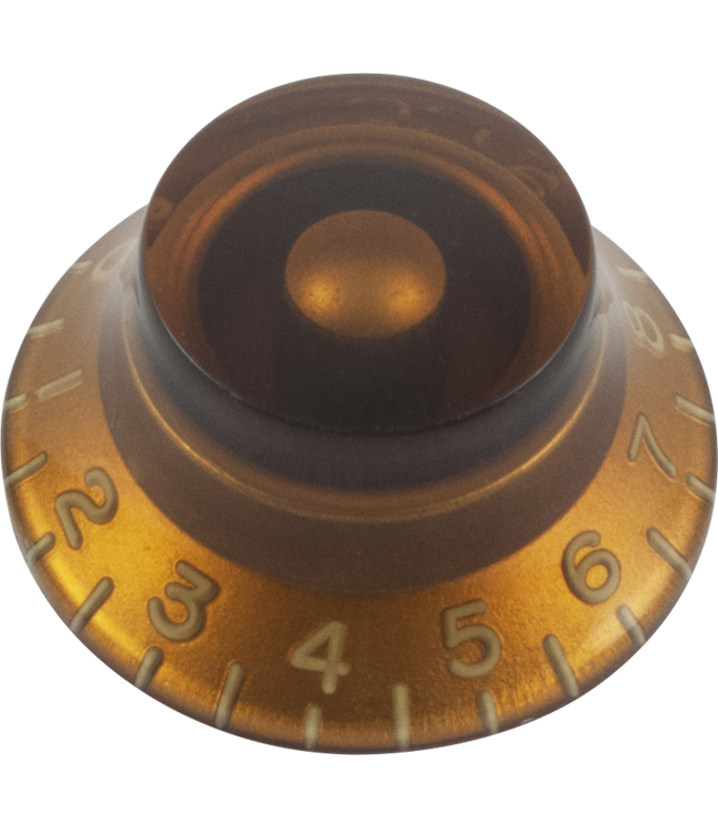 CE Top Hat Control Knob, Gibson Style, Embossed Numbers, Amber, Single