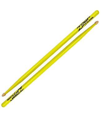 Zildjian Zildjian 5A Drumsticks, Acorn Wood Tip, Neon Yellow Finish