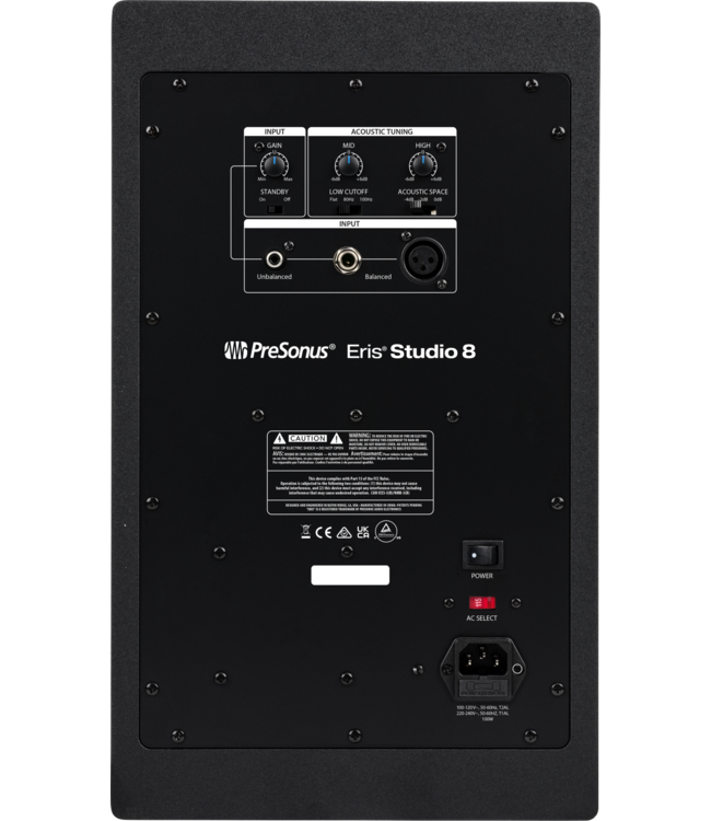 Presonus PreSonus Eris Studio 8 Studio Monitor, Single Black, 120V