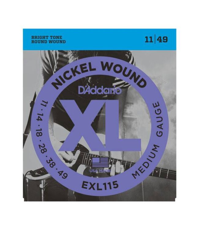 D'Addario EXL115 Nickel Electric Strings, Medium/Blues-Jazz Rock, 11-49