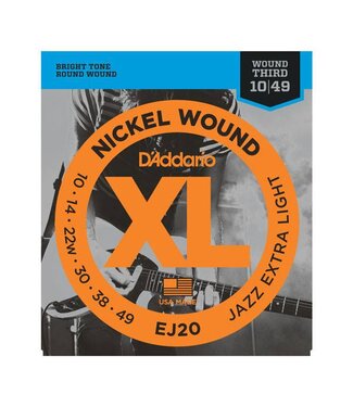 D'Addario D'Addario EJ20 Nickel Wound Electric Guitar Strings, Jazz Extra Light, 10-49