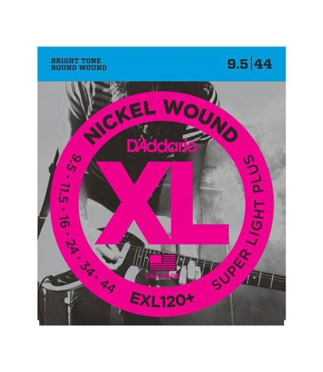 D'Addario EXL120+  Nickel Wound Electric Guitar Strings, Super Light Plus, 9.5-44