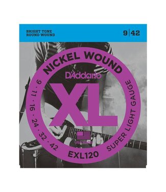 D'Addario D'Addario EXL120 Nickel Wound Electric Guitar Strings, Super Light, 09-42