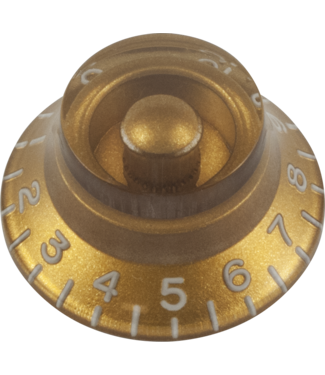 CE Distribution CE Top Hat Control Knob, Gibson Style, Embossed Numbers, Gold, Single