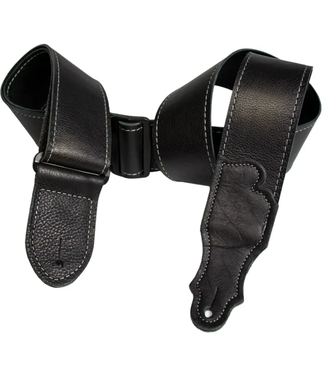 Franklin Franklin 2" Deluxe 60 Black Leather Strap, Silver Stitching
