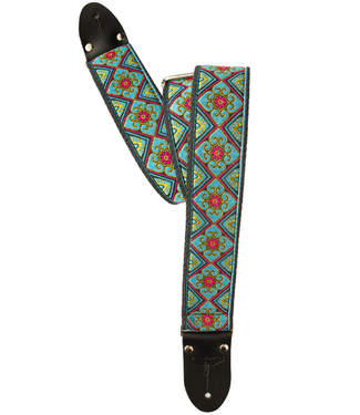 PRS PRS 2" Retro Deluxe Guitar Strap - Teal, Gold, Pink