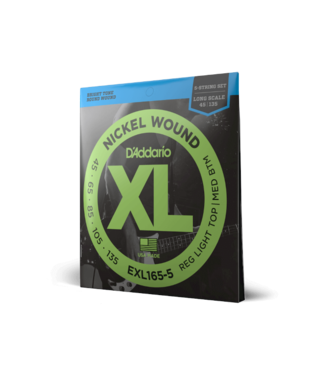 D'Addario D'Addario 45-135 Regular Light Top/Medium Bottom 5-String, Long Scale, XL Nickel Bass Strings