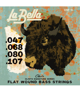 LaBella LaBella OSF-4 Olinto Signature Flats 4-String Set,  047-107