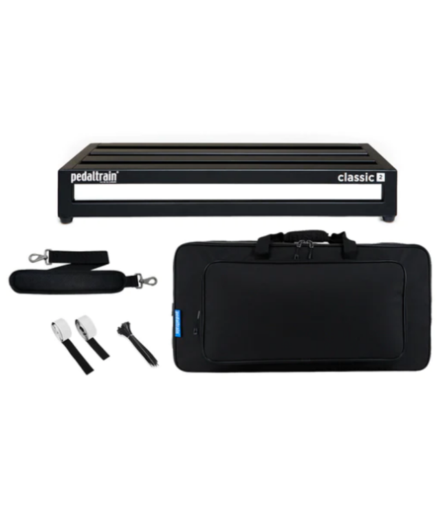 PedalTrain Pedaltrain Classic 2 Pedal Board with Deluxe MX Soft Case
