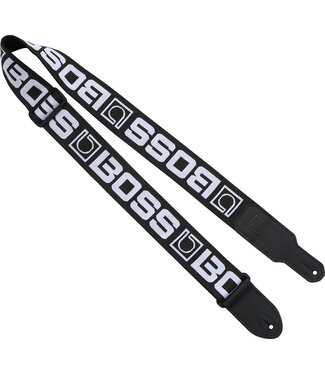 Boss Boss Monogram Guitar Strap, Black/White