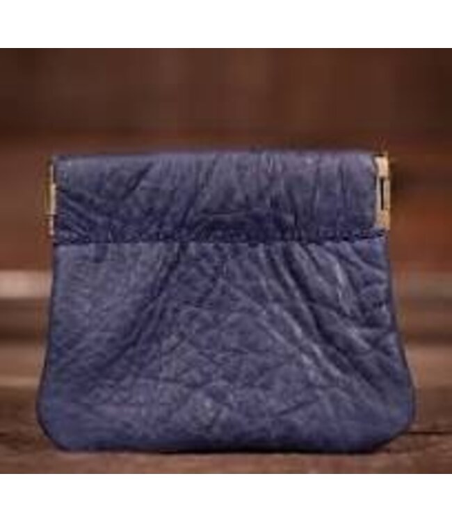 John Pearse Leather Mini Squeeze Pouch, 2-1/2"x2-3/4",  Dark Chocolate