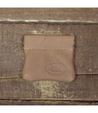 John Pearse John Pearse Leather Mini Squeeze Pouch, 2-1/2"x2-3/4",  Cream