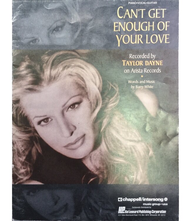 Taylor Dayne Cant Get Enough of Your Love Sheet Music PVG - Used