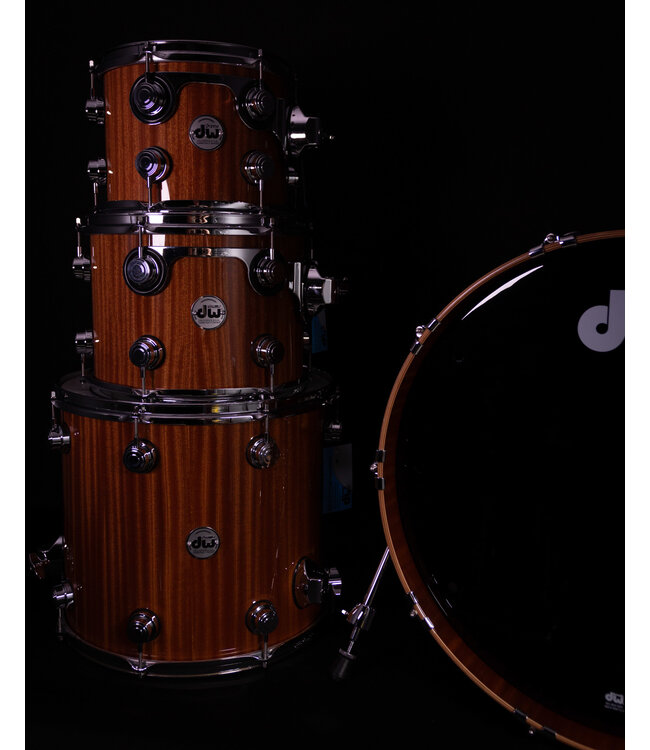 DW 4 Piece Collector's Series Maple Mahogany Shell Pack, Natural Gloss Lacquer