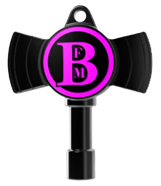 Drum Key Shop Brian Frasier-Moore Signature Drum Key, Black Nickel/Pink
