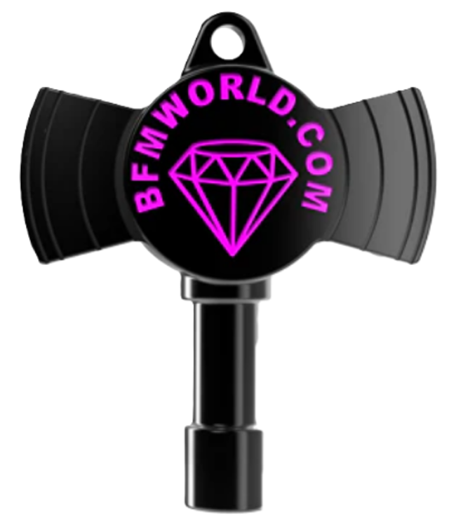 Brian Frasier-Moore Signature Drum Key, Black Nickel/Pink