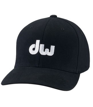 DW DW Logo FlexFit Baseball Hat, Black Sm/Md