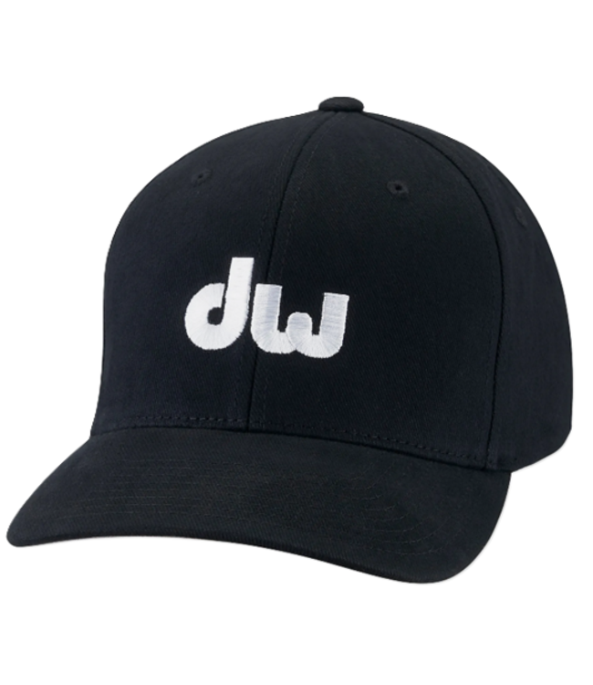 DW Logo FlexFit Baseball Hat, Black Sm/Md