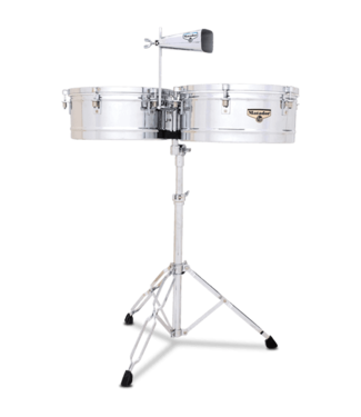 LP Lp Matador Timbales 14" & 15" Stainless Steel Shells,  Chrome with Bell