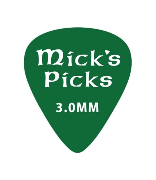 Mick's Picks Mick's Picks BASS-1 Green Polymer 3.0 mm Bass Picks- 3pk