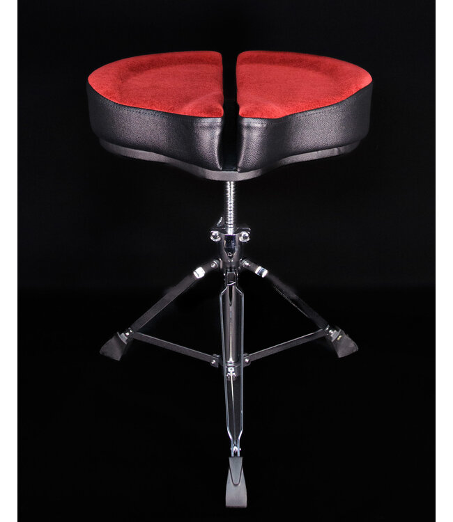 Ahead Spinal-G Drum Saddle, 3 Leg, Red Top / Black Sides