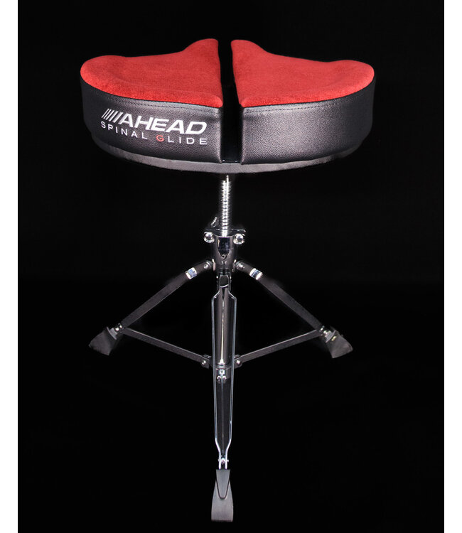 Ahead Spinal-G Drum Saddle, 3 Leg, Red Top / Black Sides