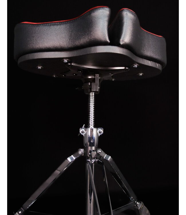Ahead Spinal-G Drum Saddle, 3 Leg, Red Top / Black Sides