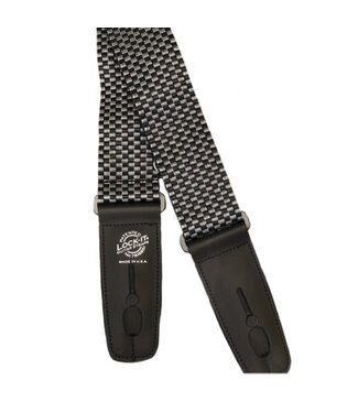 Lock-It Straps Lock-it Straps 2" Poly Guitar Strap, Silver Checker